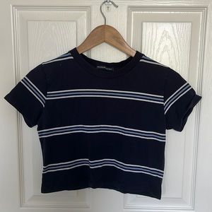 Brandy Melville blue striped crop top